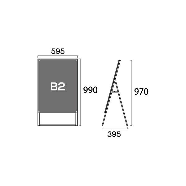 常磐精工 ポスタースタンド ポスター用スタンド看板 B2片面ブラック PSSK-B2KB