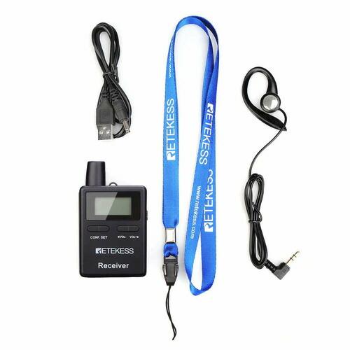 メーカー在庫限り Retekess ツアーガイドシステム TT109 (一方向送信機×1台＆受信機×15台セット＋USB充電ベース付き)