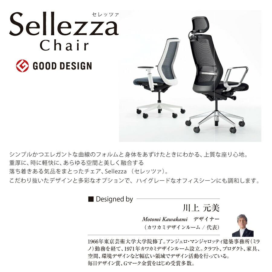 内田洋行/UCHIDA オフィスチェア Sellezza(セレッツァ) ハイバック メッシュバック ブラックフレームxポリッシュ脚・L型肘・ナイロンキャスター SA-710BPLA-PA_1