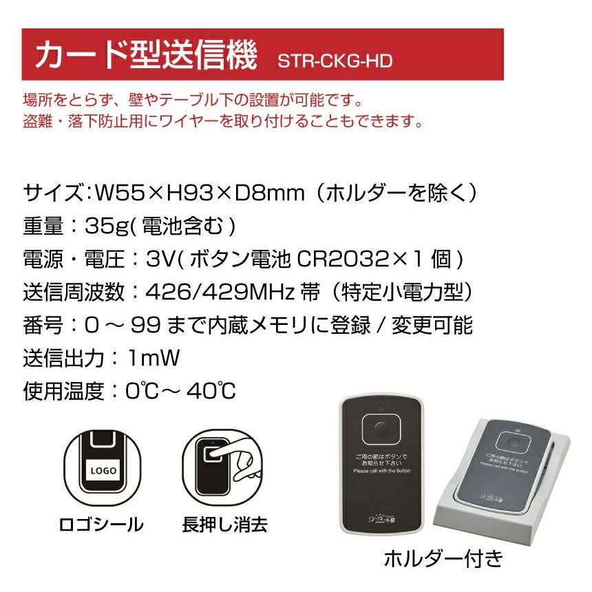 オーダーコールシステム ソネット君 送信機カード型ホルダー付リセット