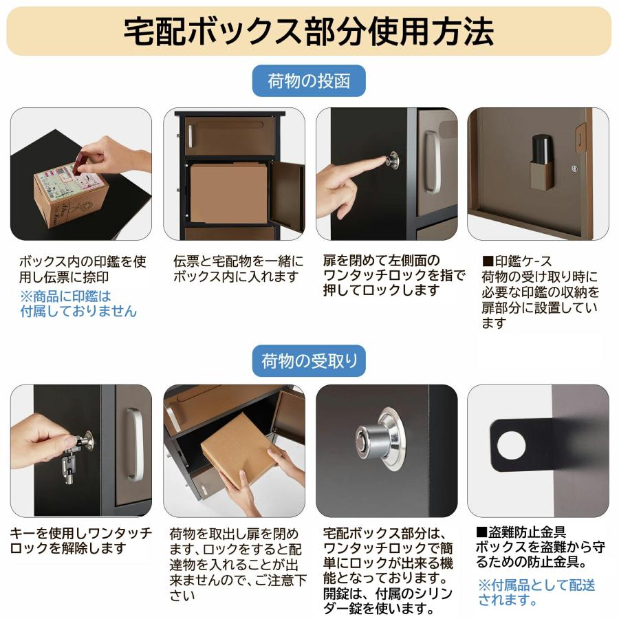 宅配ボックス 宅配BOX 置き配【組み立て必要】【1段タイプ】簡単組み立て813 組立完成品) TOOLS LIFE 宅配ボックス（中）THBOX-1-1 : トップ