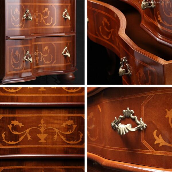 イタリア 家具 ヨーロピアン ヴェローナクラシック 丸脚5段チェスト