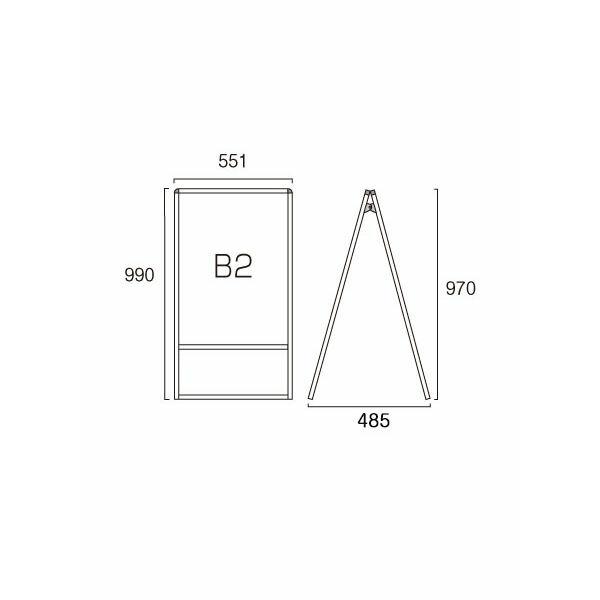常磐精工 ポスタースタンド ブラックバリウススタンド看板 B2両面 BVASKAC-B2R_1