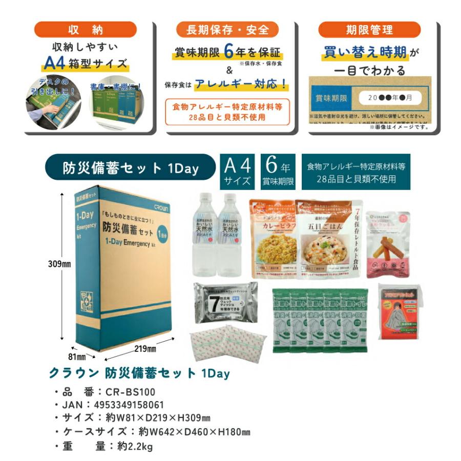 まとめ買い】クラウン CROWN 防災備蓄セット (1DAY) 8個セット CR