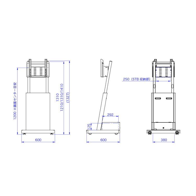 【車上渡し】(組立完成品) SDS エス・ディ・エス DS-S15B3-A デジタルサイネージスタンド フルスペックタイプ黒 32~42インチ用 (梱包重量/箱数：39kg×1箱)_3