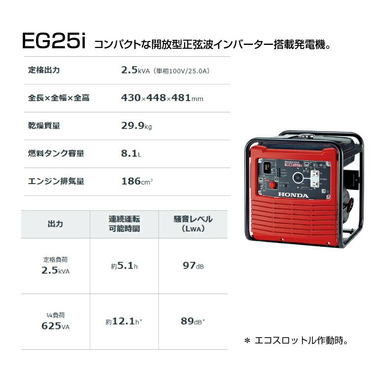 ホンダ（HONDA） 【車上渡し】ホンダ 正弦波 インバーター発電機 (定格