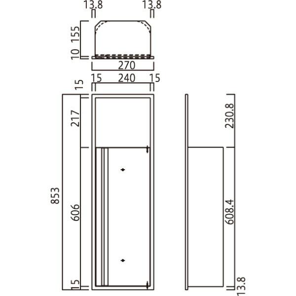 満点商会 消火器ボックス 全埋込型扉付 MHED-FL-P2_1