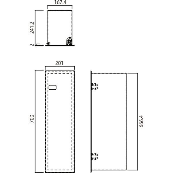 満点商会 消火器ボックス 全埋込型扉付 MHED-FTF-107の画像