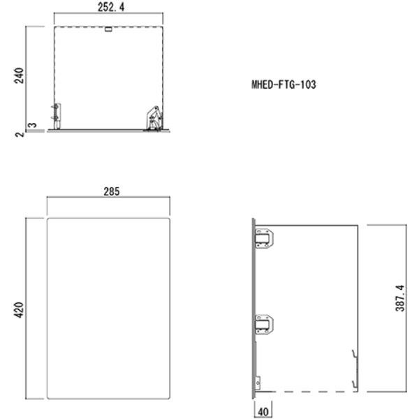 満点商会 消火器ボックス 全埋込型扉付 ノンブラケット対応type MHED-FTG-103_1