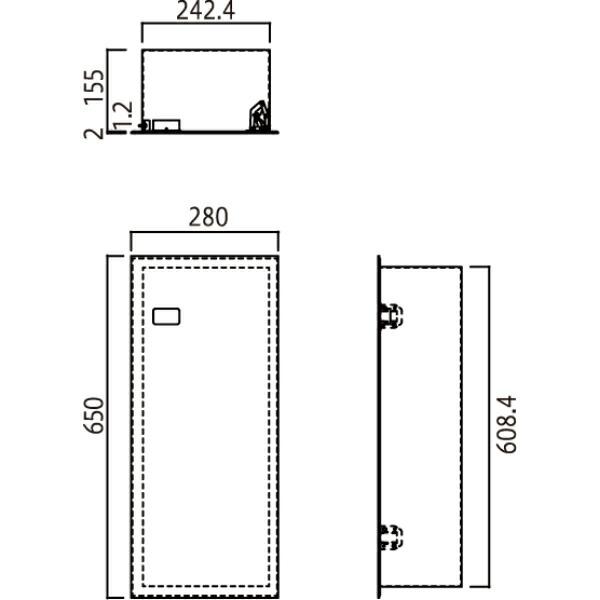 満点商会 消火器ボックス 全埋込型扉付 MHED-FTWの画像