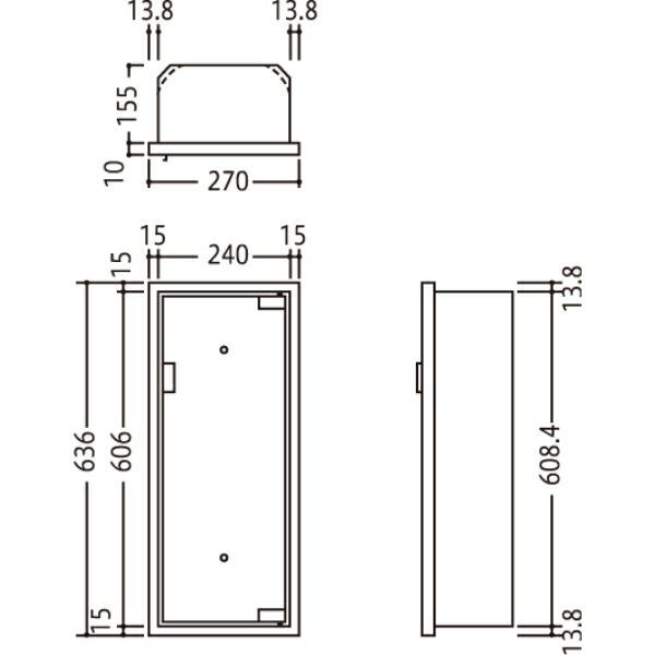 満点商会 消火器ボックス 全埋込型扉付 MHED-RO-P5の画像