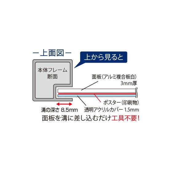 常磐精工 ポールスタンド 屋外ポールサインスタンド A3両面 シルバー OPSS-A3R_3