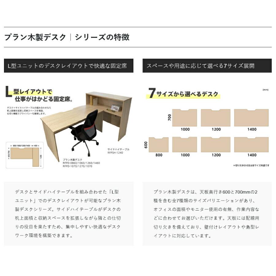 【車上渡し】アール・エフ・ヤマカワ プラン 木製デスク W1400×D600 ウォルナット×ウォルナット脚 (重量：28.9kg) RFPD-1460DM-DL_4