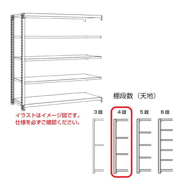 【車上渡し】明興関包スチール 軽中量ボルトレスラック (連結タイプ) (耐荷重200kg・アイボリー・4段）SR20-6630-4R_1