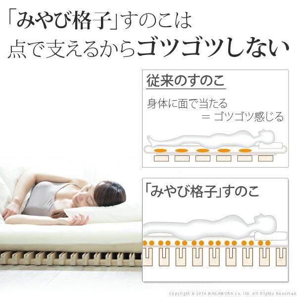 1秒で簡単布団干し！アシスト機能付き「みやび格子」すのこベッド