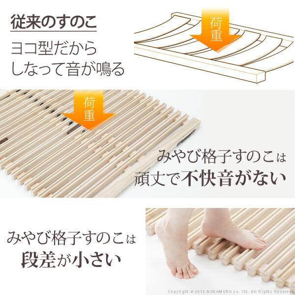 1秒で簡単布団干し！アシスト機能付き「みやび格子」すのこベッド