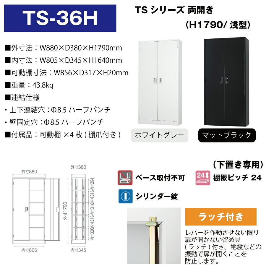 豊國工業 収納庫 両開きタイプ TS-36H 重量43.8kgの画像