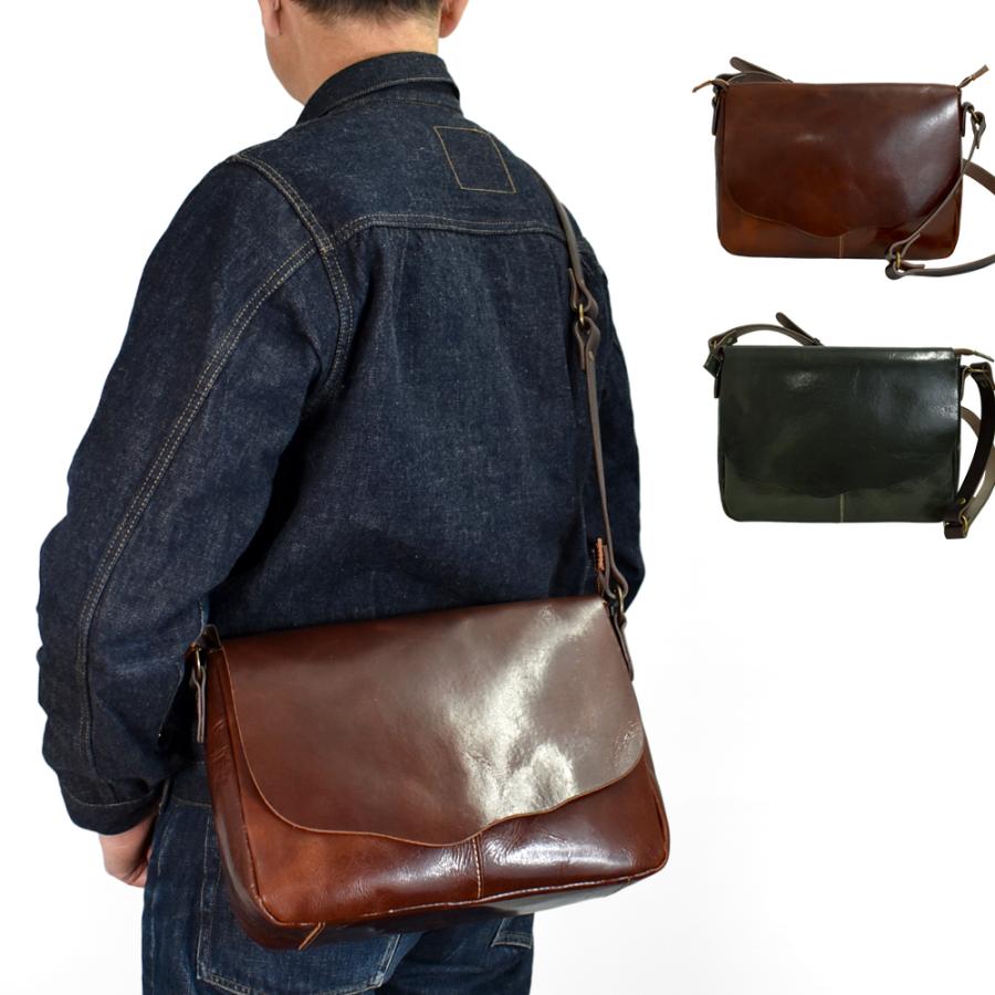 美品 アインソフ 牛革 2WAYボディバッグ ショルダーバッグ 匿名配送 Ain Soph（アインソフ） ショルダーバッグ 切りっぱなし 横型