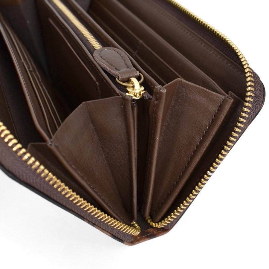 Ain Soph（アインソフ） 財布 奄美泥染めラウンドファスナー長財布 革