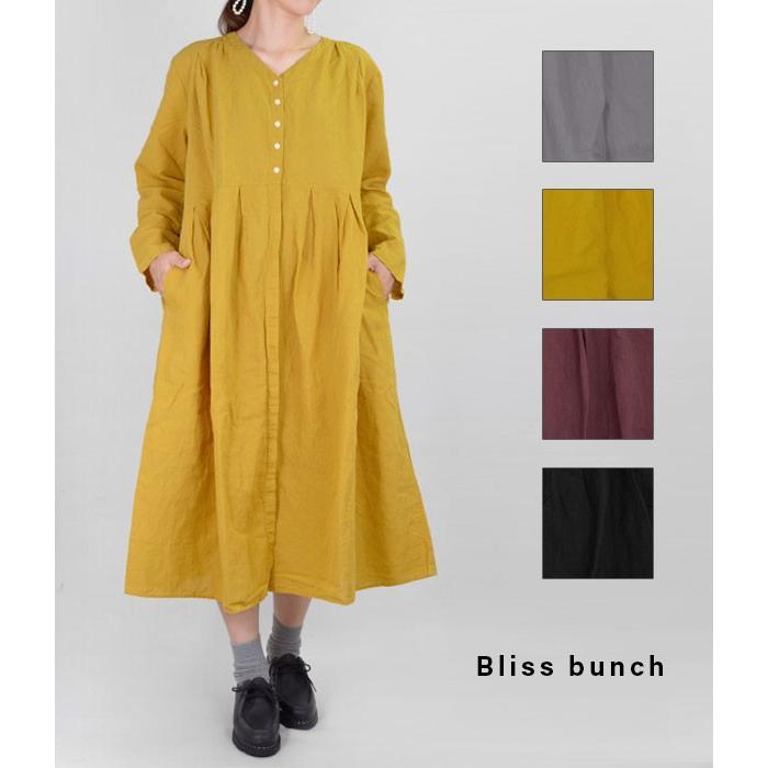 40 Off セール レディース 長袖ワンピース ブリスバンチ Bliss Bunch 綿麻ヘンリータックワンピ W694 311 Blb W694 311 トップジミー ヤフー店 通販 Yahoo ショッピング