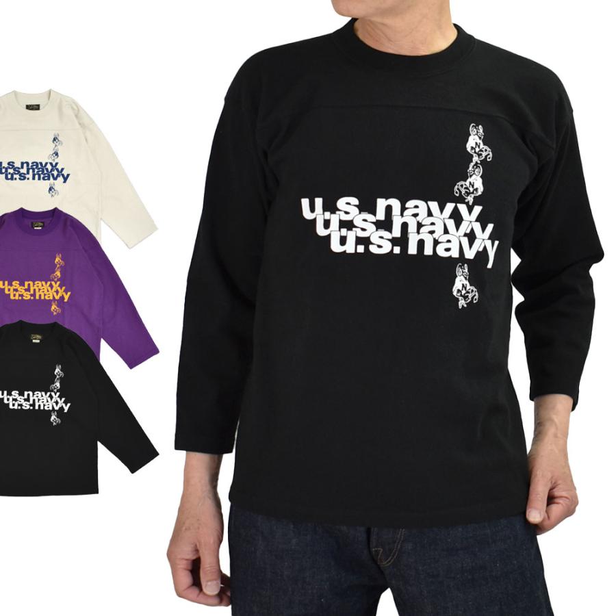 フリーメイソン 刺繍 ゲームシャツ フットボール リンガー 黒 XL 秘密結社 コリンボ COLIMBO tシャツ Yonkers Football Tee U.S.NAVY STACK LOGO