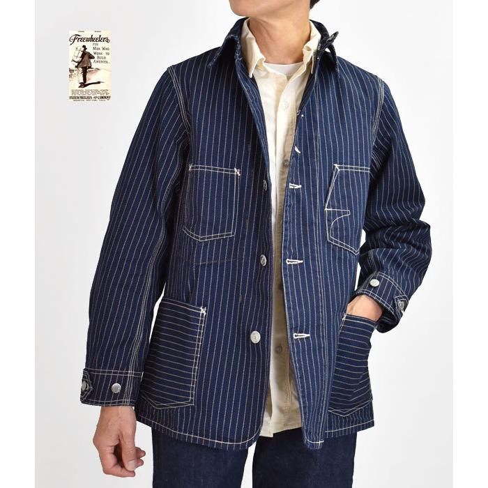 フリーホイーラーズ FREEWHEELERS カバーオール ジャケット -Lot.100 WABASH STRIPE JACKET-  ウォバッシュストライプ ワークカバーオール 2121016 : frw-2121016 : トップジミー ヤフー店 - 通販 -  Yahoo!ショッピング