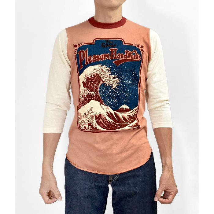 フリーホイーラーズ FREEWHEELERS 8分袖tシャツ Japanese Oriental Art Style -YOSEMITE  NATIONAL PARK- セットインスリーブシャツ ロンT 八分袖 2125020