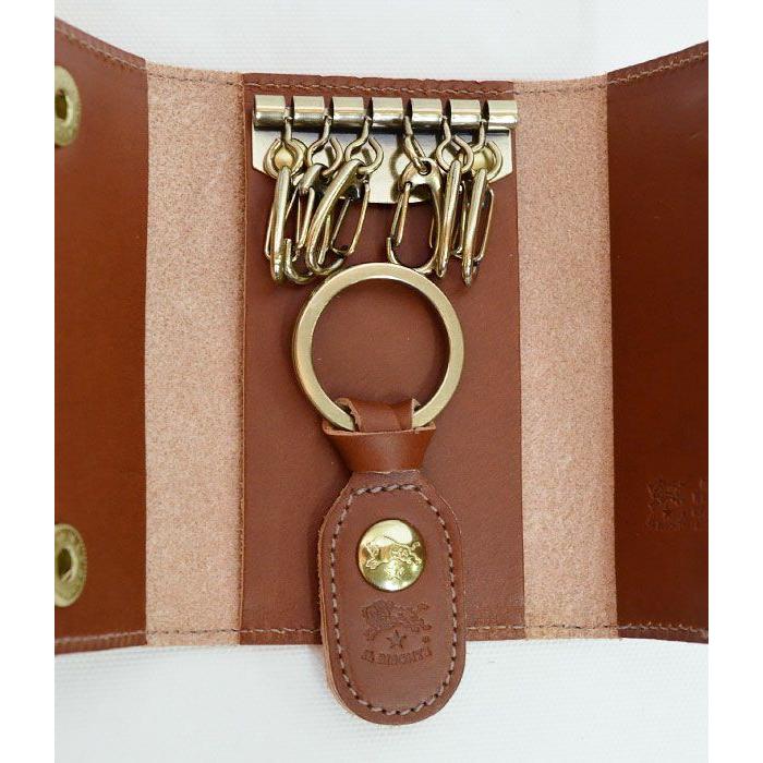 IL BISONTE（イルビゾンテ） キーケース レザーリング付きワイドキー