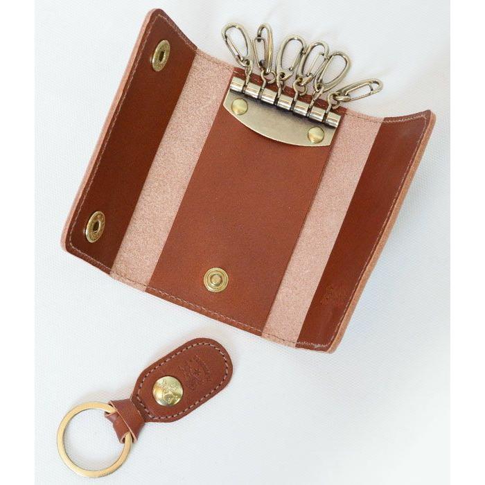 IL BISONTE（イルビゾンテ） キーケース レザーリング付きワイドキー