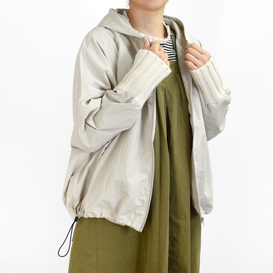 mao made（マオメイド） ジャケット ざっくりリブがポイント フード