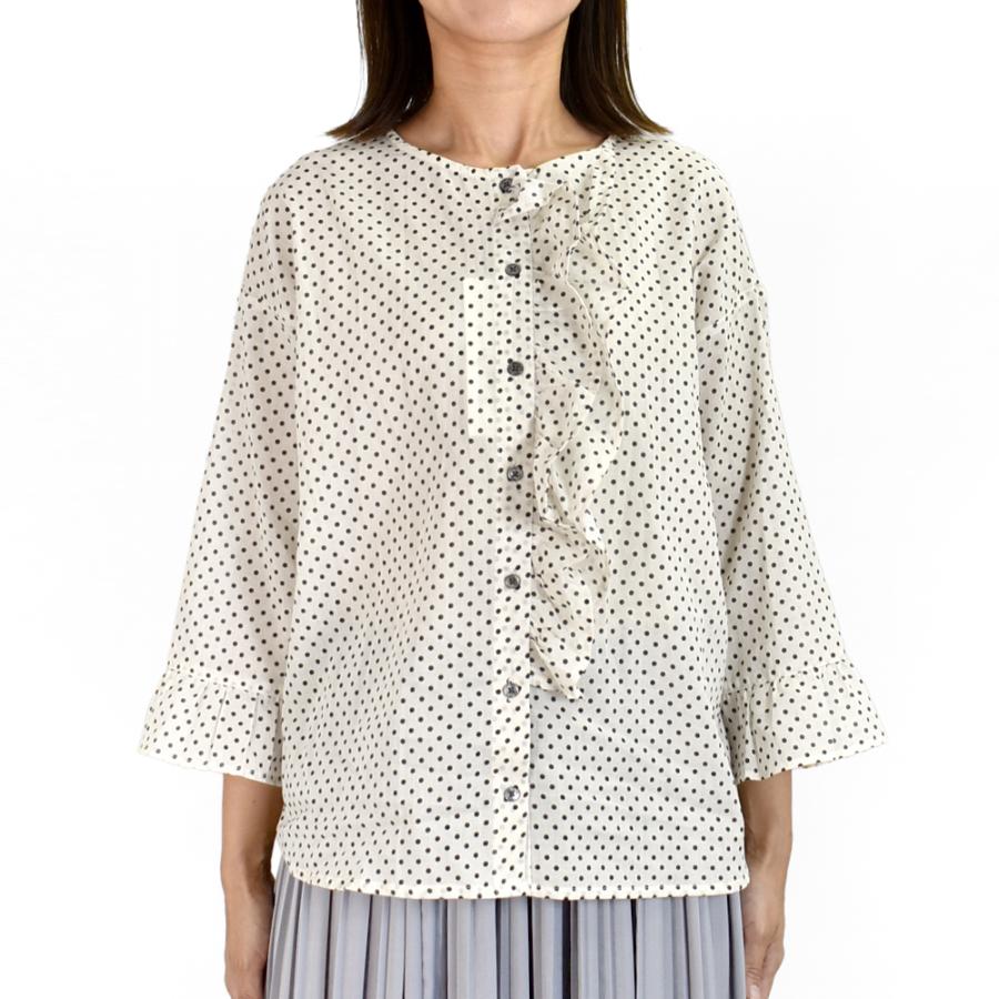 みみにこ　　ポンデシャロン ドット柄パネルプリントブラウス 楽天市場】【sold out】Pont de Chalons（ポンデシャロン