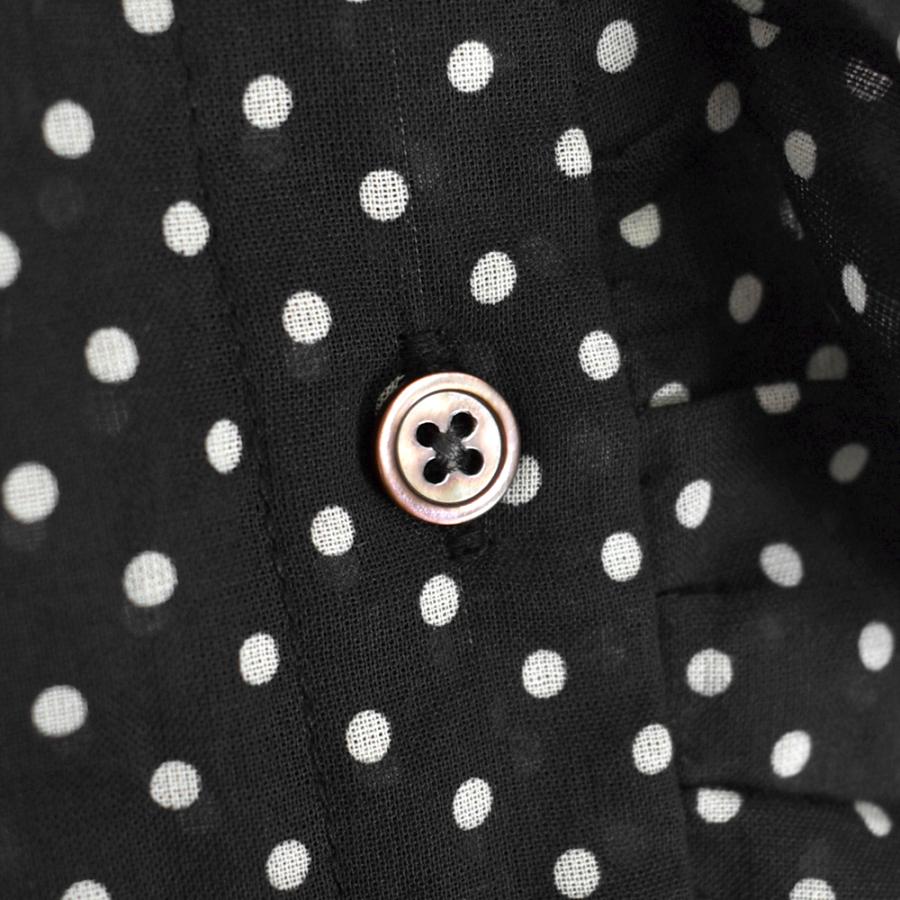 みみにこ　　ポンデシャロン ドット柄パネルプリントブラウス みみにこ様専用 ポンデシャロン ドット柄パネルプリントブラウス