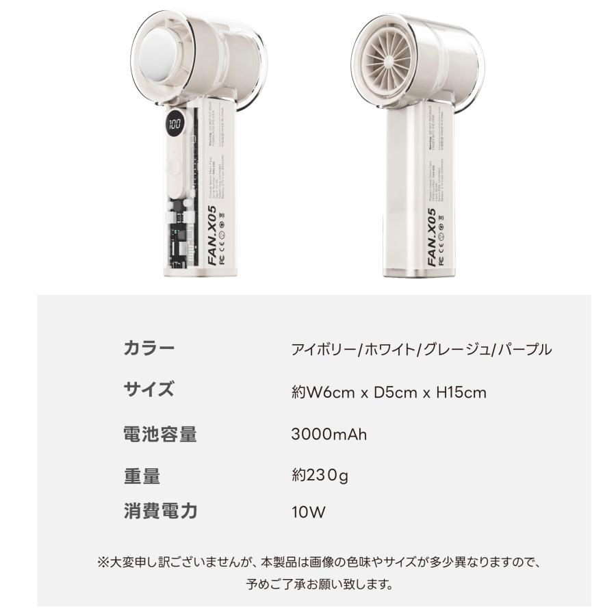 ハンディファン 冷却プレート付き ハンディ 扇風機 超静音 100段階風量