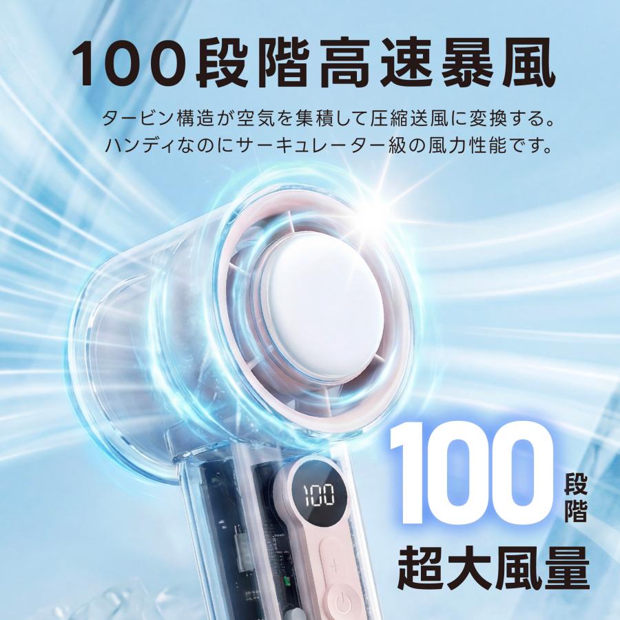 ハンディファン 冷却プレート付き ハンディ 扇風機 超静音 100段階風量
