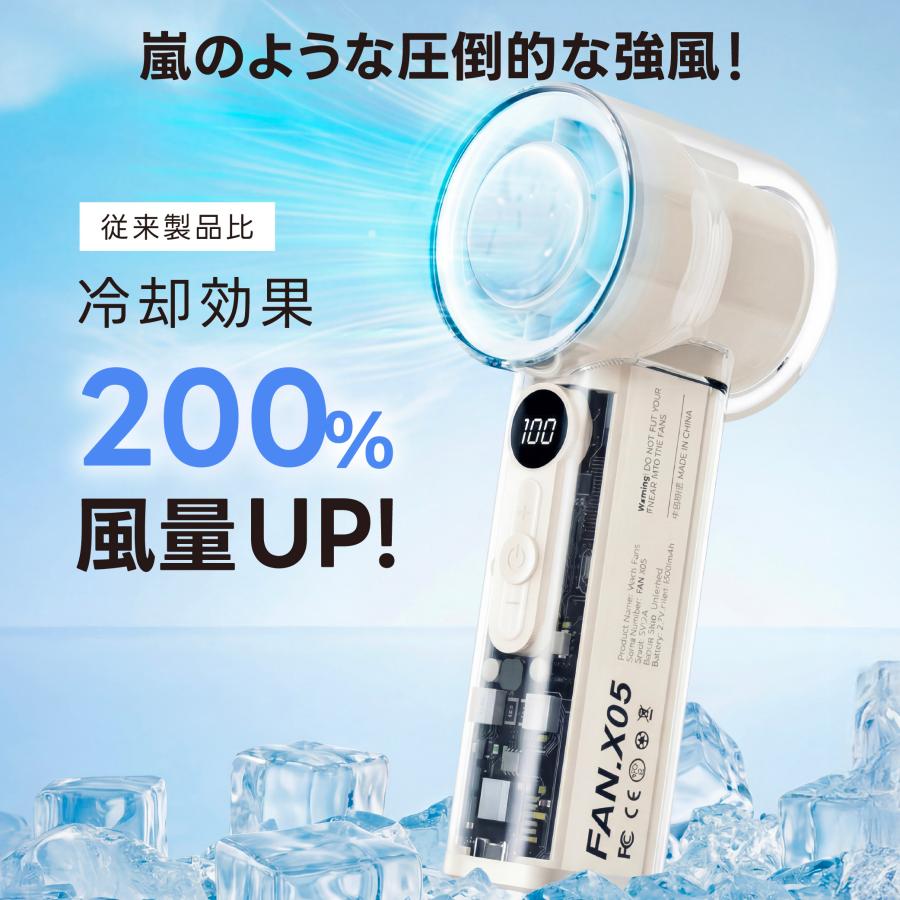 ハンディファン 冷却プレート付き ハンディ 扇風機 超静音 100段階風量