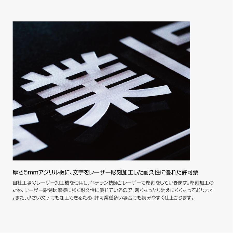 建設業の許可票 看板【アクリルW式】W45cm×H35cm レーザー彫刻 二層式