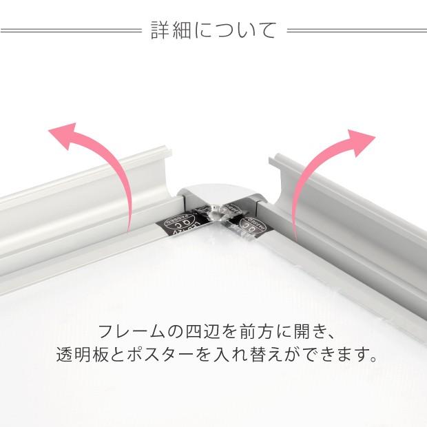 LEDポスターパネル　H890mm×W630mm　防水対応　壁付グリップ式　A1　厚さ26mm　フレーム幅30mm　klgled-a1-sv　LEDパネル