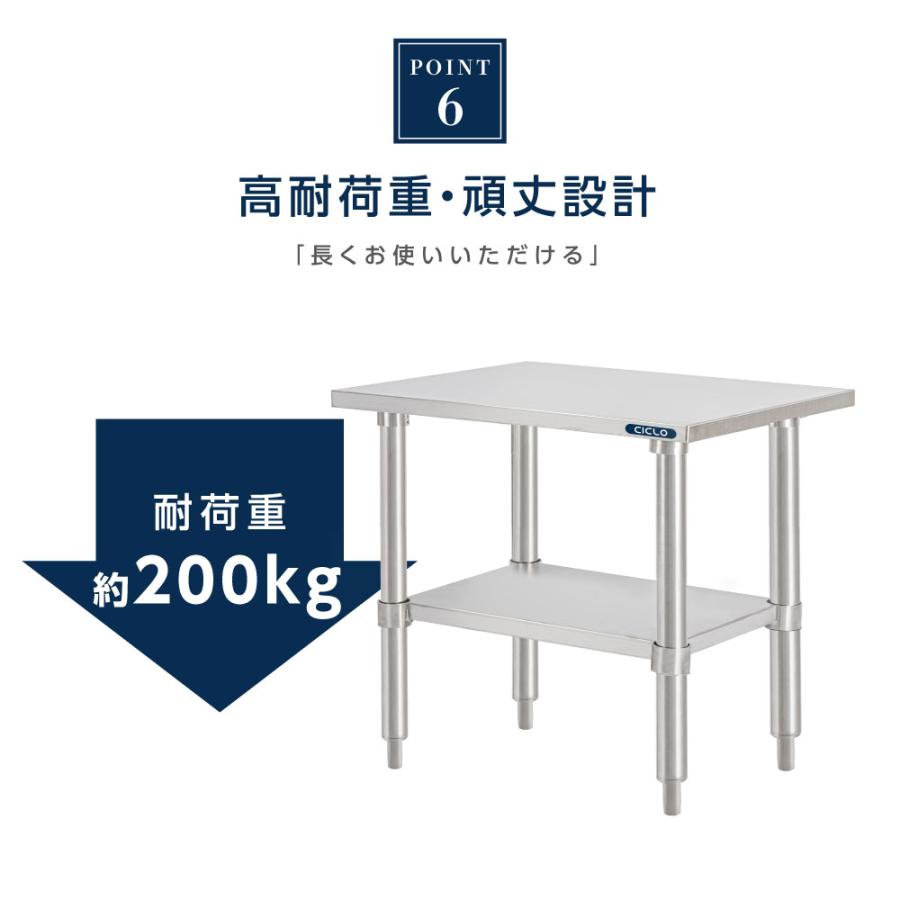 日本製造 ステンレス製 コンロ台 業務用 奥600×高さ650mm 置棚 作業台