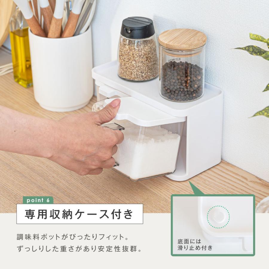 調味料ポット 2個セット 調味料ラック 調味料ケース 調味料入れ 塩