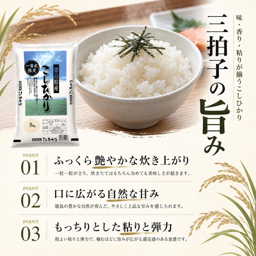 徳島県産 コシヒカリ 新米 令和8年産 一等米 精米 米 5kg 単一原料米