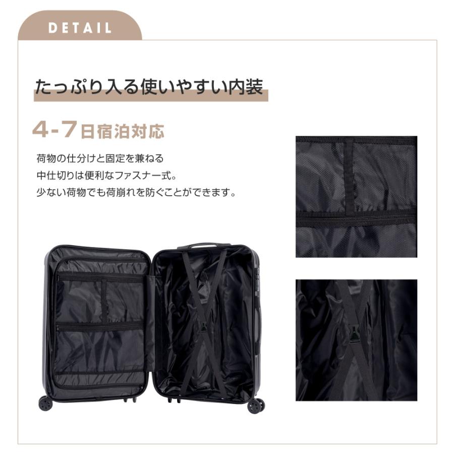 スーツケース キャリーケース キャリーバッグ TSAロック搭載 中型 超