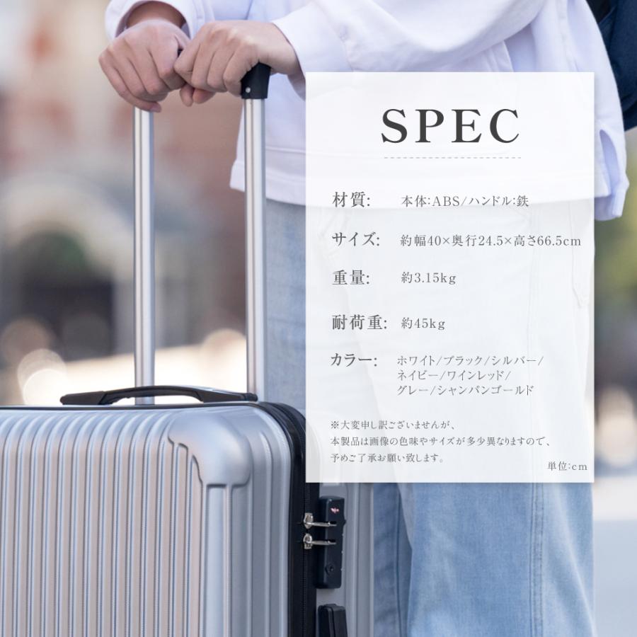 スーツケース キャリーケース キャリーバッグ TSAロック搭載 中型 超