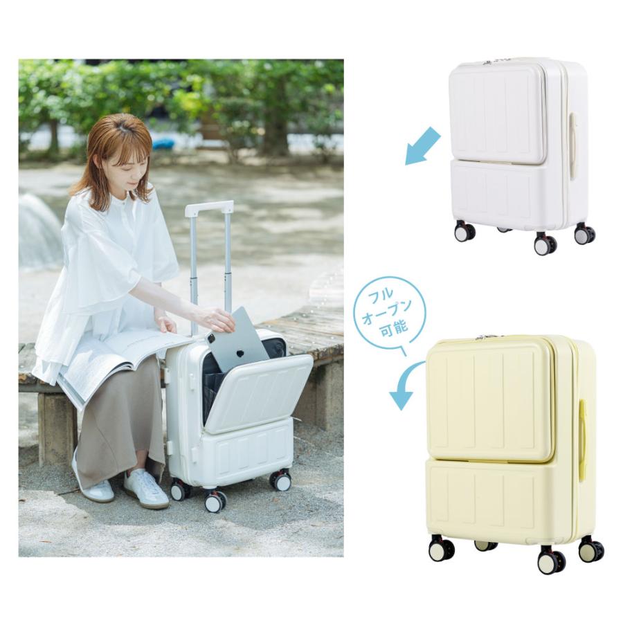 前開き スーツケース USBポート付き キャリーケース Sサイズ キャリー