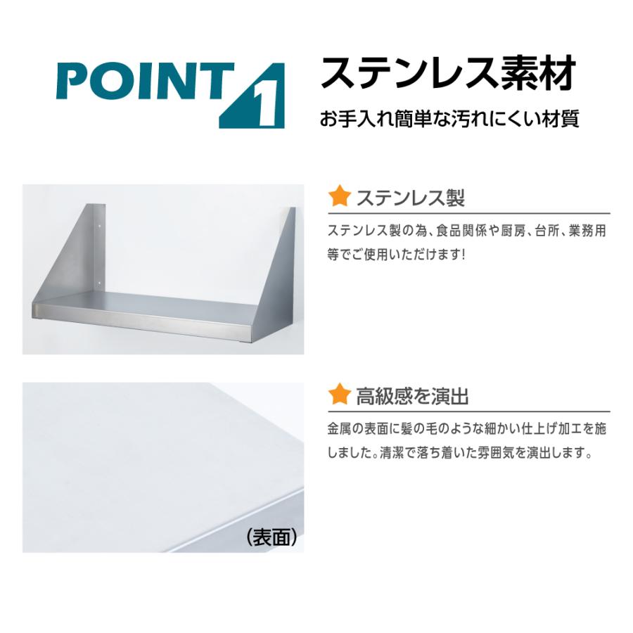 キッチン平棚 日本製 業務用 キッチン 収納 棚 ステンレス 幅1500mm