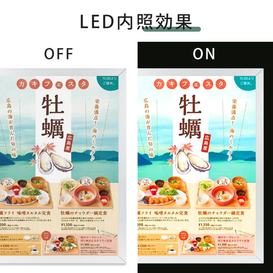 あすつく　店舗用看板　LED照明入り看板　内照式　 屋内仕様　四辺開閉式　T018-A2【法人名義：代引可】｜topkanban｜07