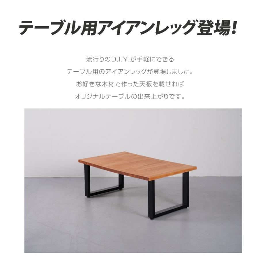 日本製 テーブル脚用鉄製フィッティング2点セット 家具部品の交換用脚