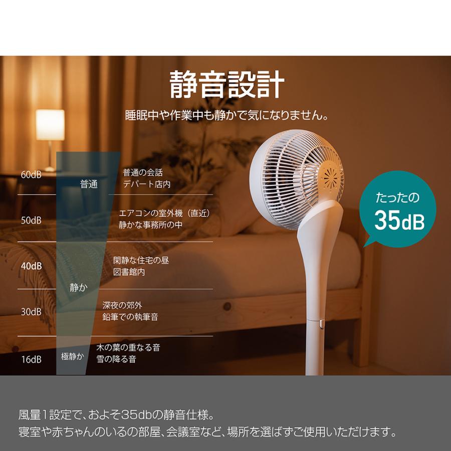 頂点デザイン サーキュレーター 静音 リビング扇風機 360°首振り 3D