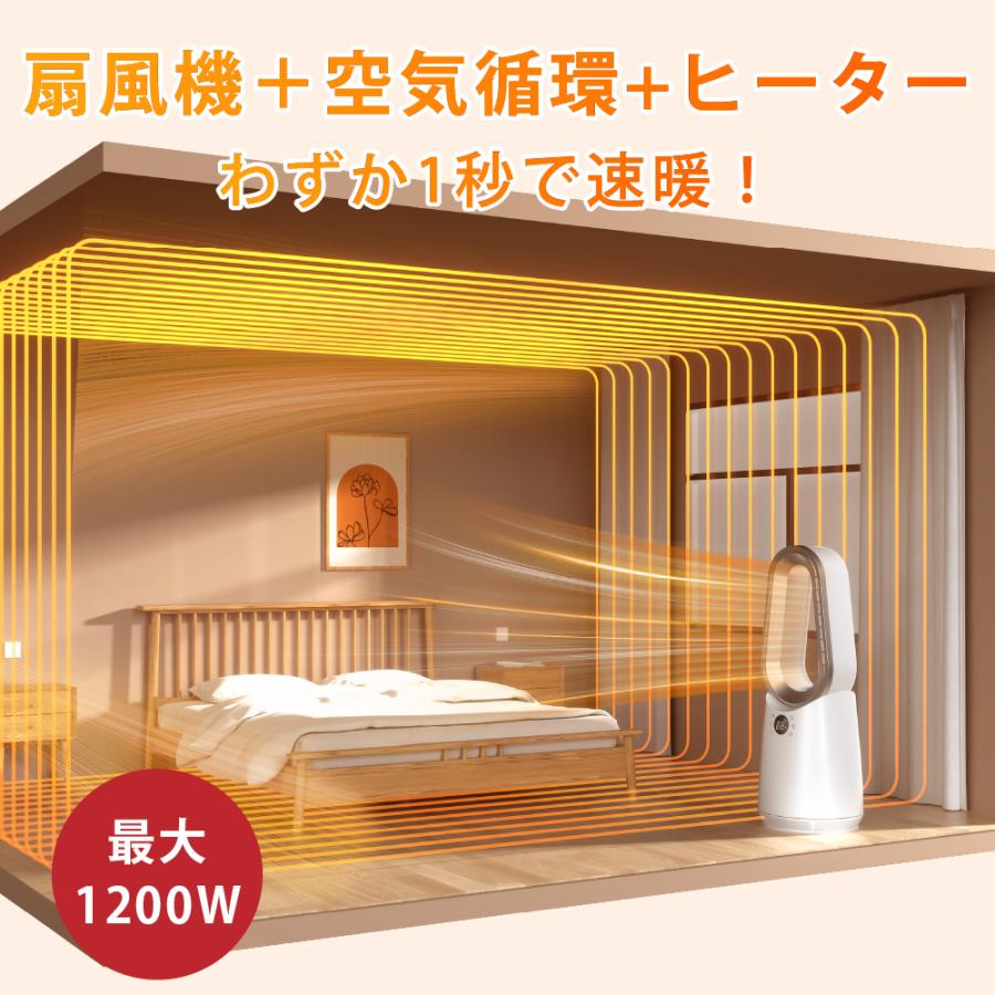 セラミックヒーター タワーファン 冷暖兼用 ヒーター 扇風機 羽