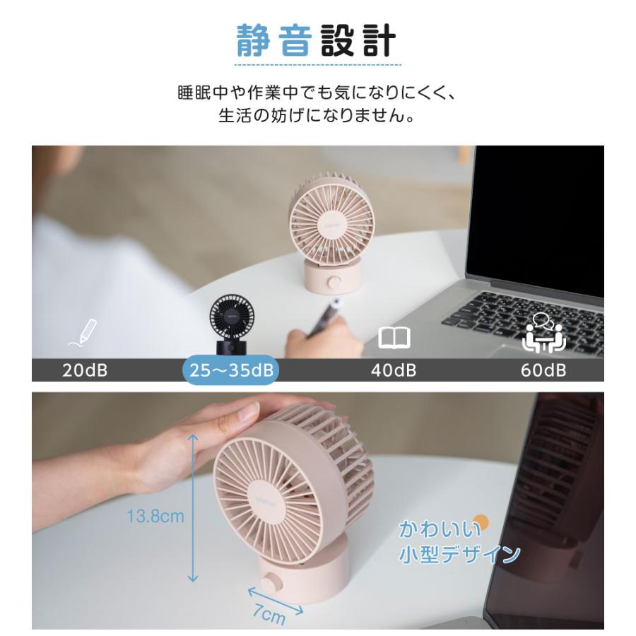 卓上扇風機 風量調整 usb給電 コンパクト 静音 ミニ扇風機