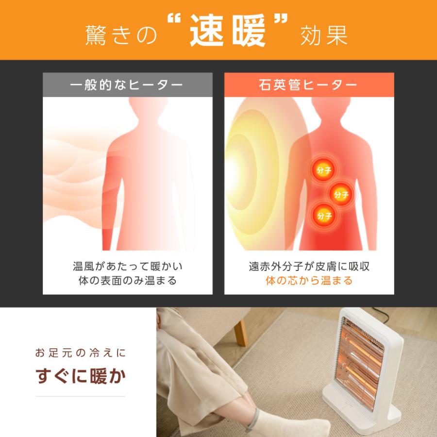電気ストーブ 足元ヒーター おしゃれ 暖房 3段階調節 電気ヒーター
